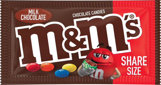 M&M's Milk Chocolate Candy, Share Size - 3.14 oz Bag