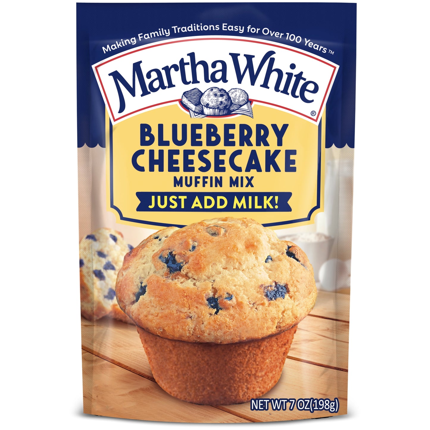 Martha White Blueberry Cheesecake Muffin Mix, 7 oz Bag