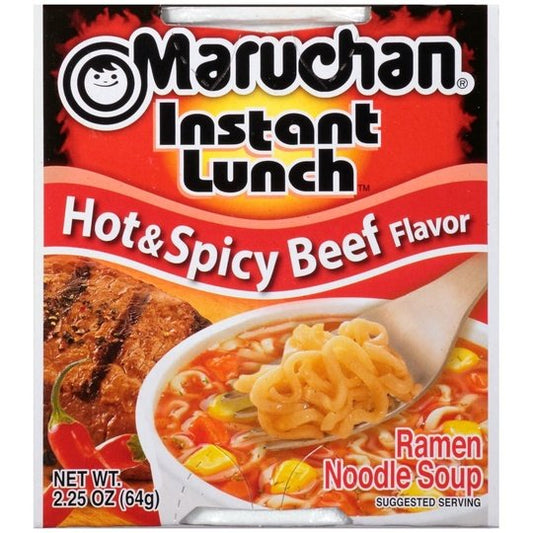 Maruchan Instant Hot & Spicy Beef Ramen Soup, 2.25 oz Shelf Stable Cup