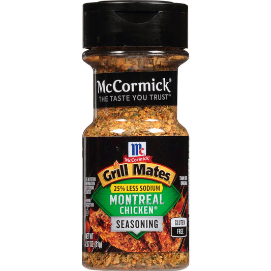 McCormick Grill Mates 25% Less Sodium Montreal Chicken Seasoning, 2.87 oz Mixed Spices & Seasonings