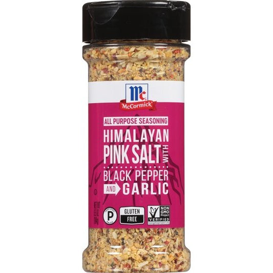 McCormick Himalayan Pink Salt with Black Pepper and Garlic All Purpose Seasoning, 6.5 oz Mixed Spices & Seasonings