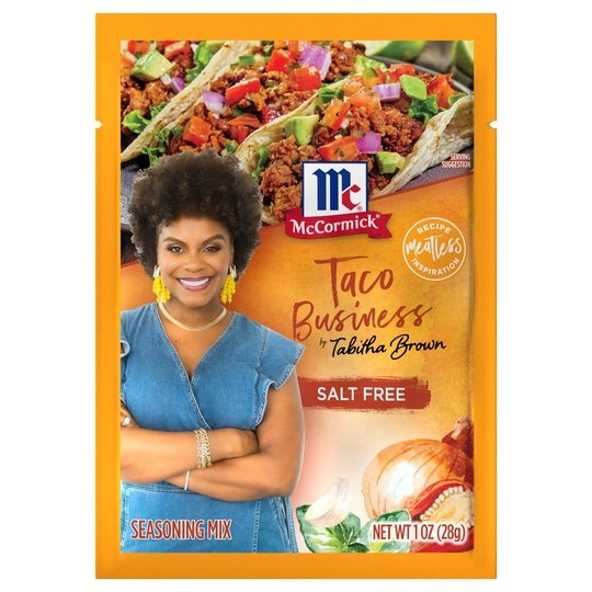 McCormick Salt Free Taco Business by Tabitha Brown Seasoning Mix, 1 oz Mixed Spices & Seasonings