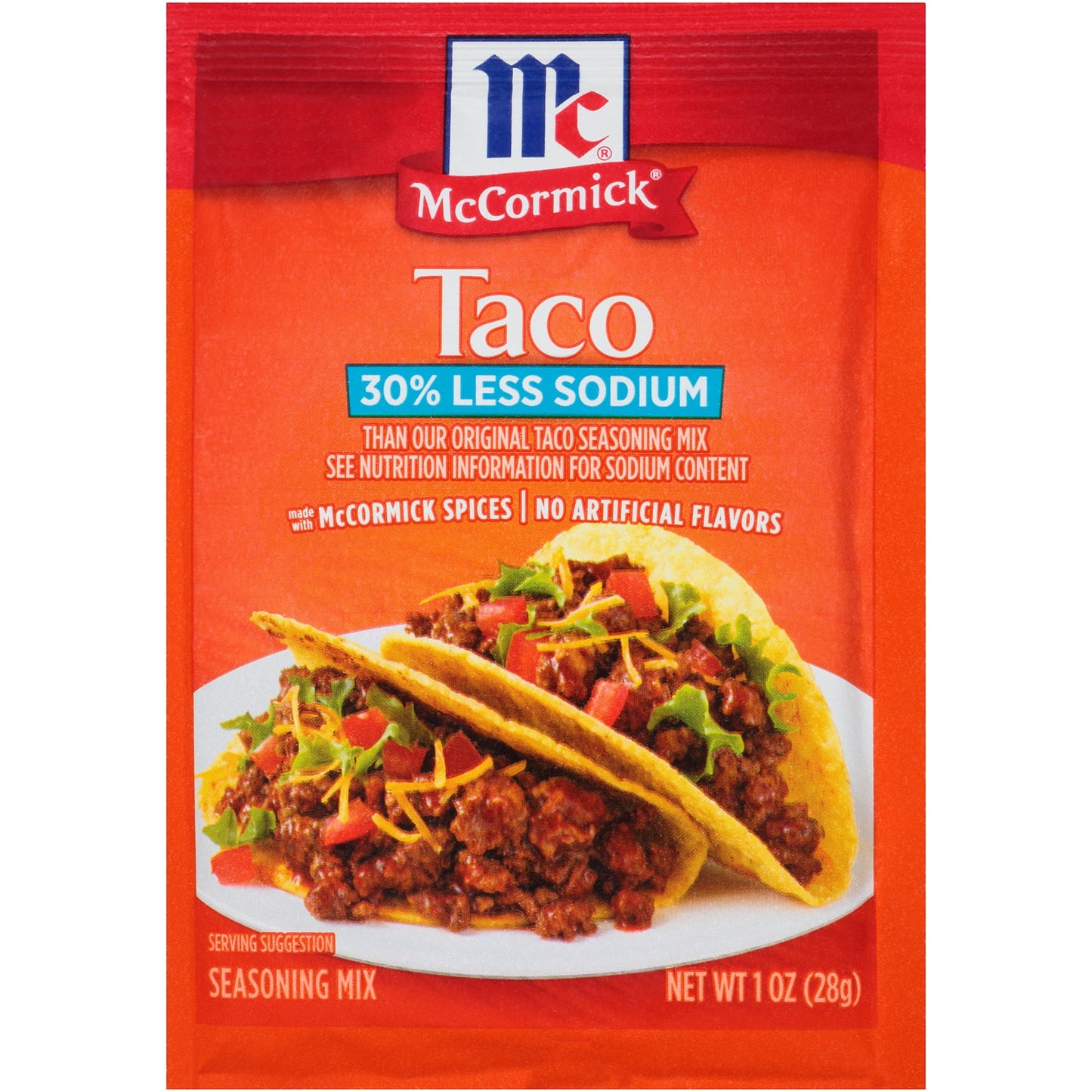 McCormick Taco Seasoning Mix - 30% Less Sodium, 1 oz Mixed Spices & Seasonings