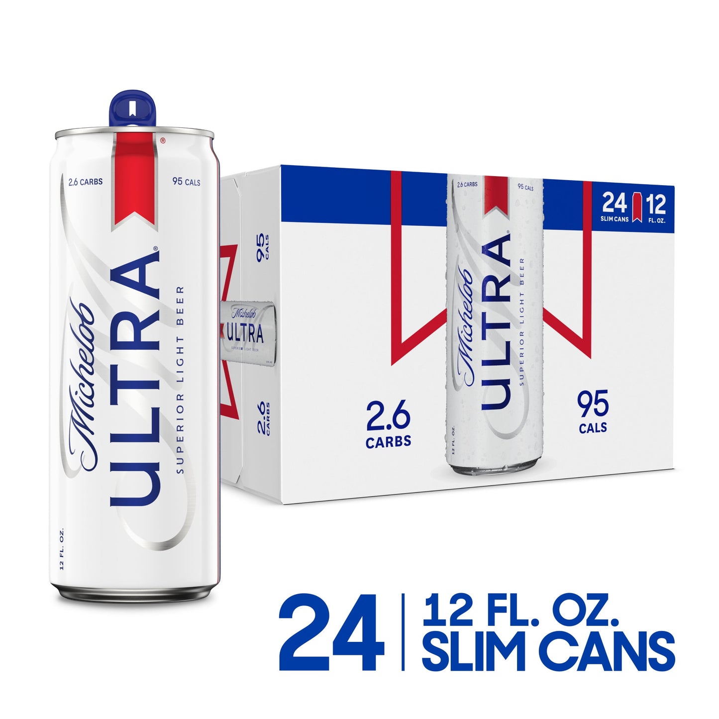 Michelob ULTRA Light Beer, 24 Pack Beer, 12 fl oz Cans, 4.2 % ABV, Domestic