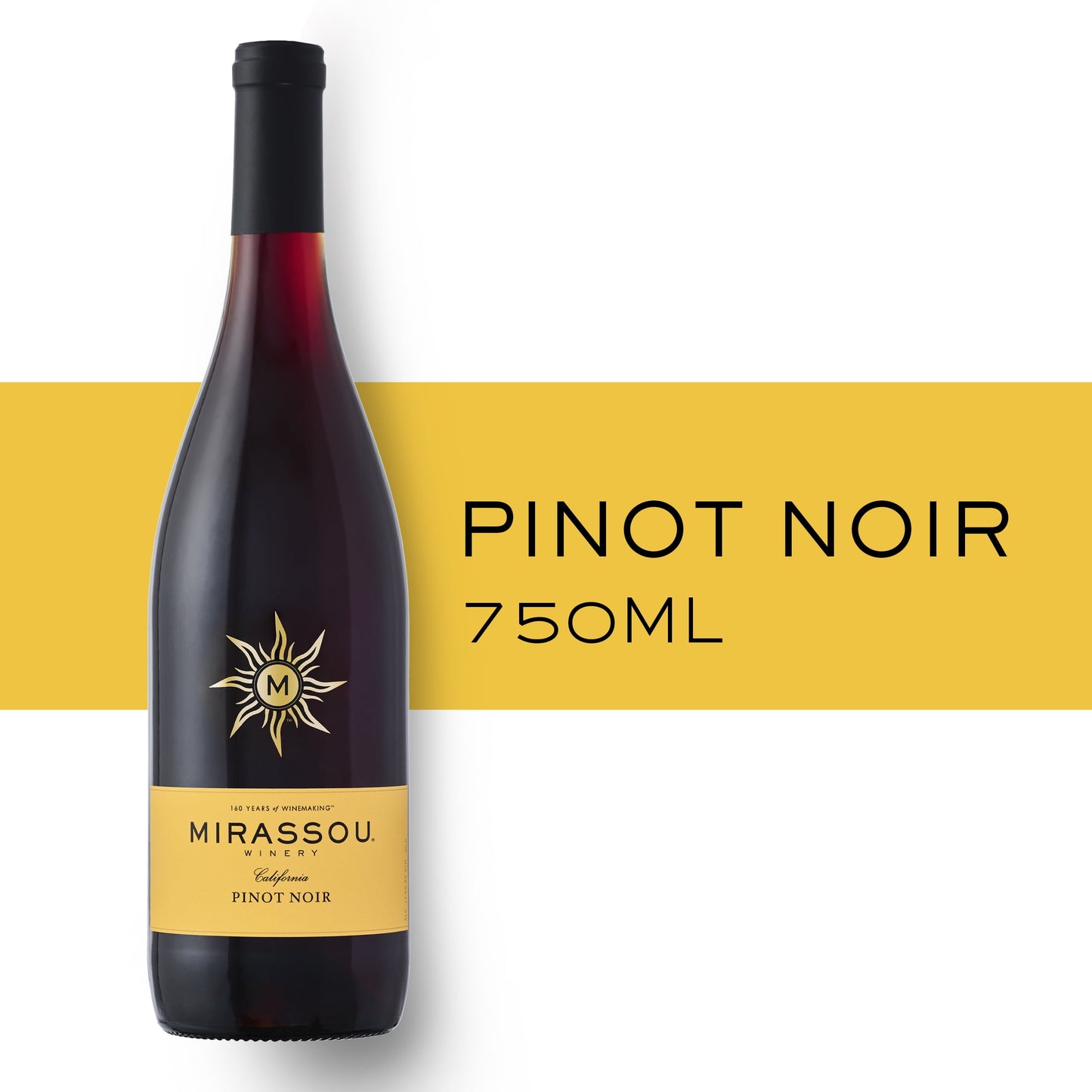 Mirassou Pinot Noir Red Wine, California, 750ml Glass Bottle