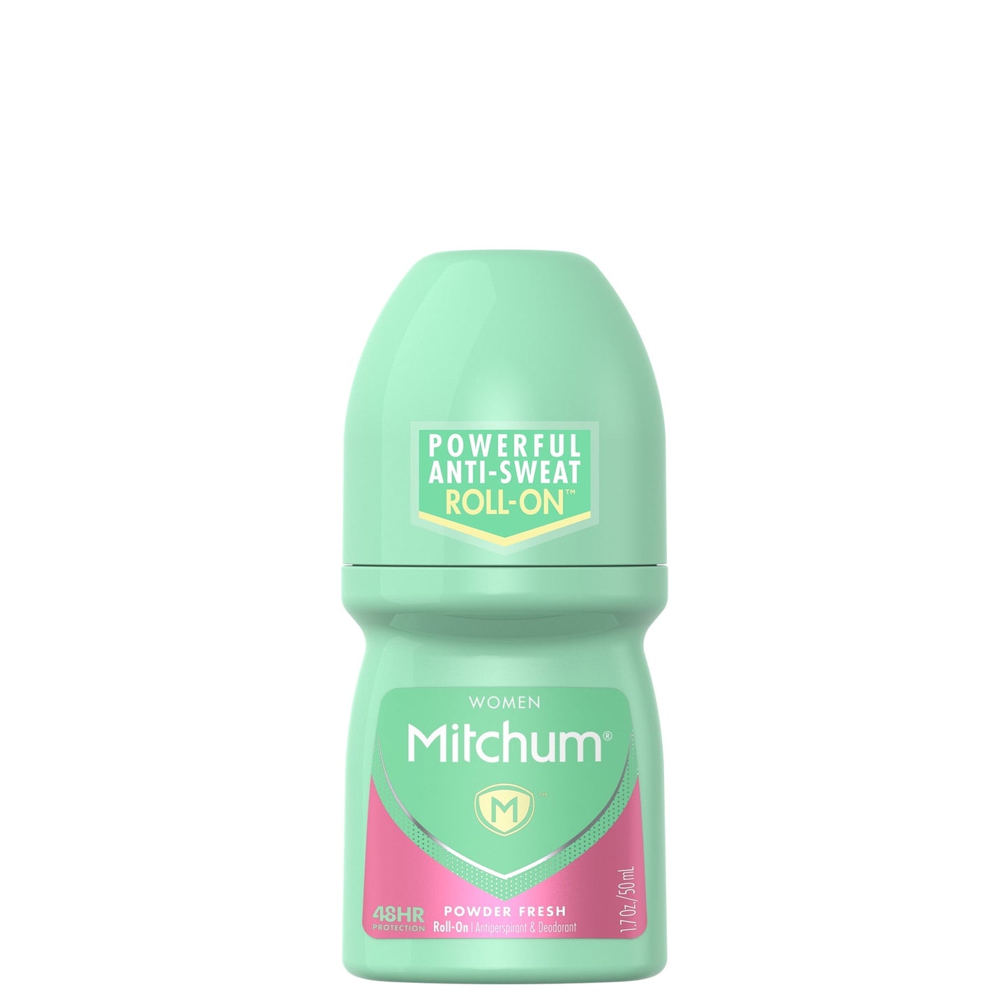 Mitchum Women Powerful Anti-Sweat Antiperspirant Deodorant Roll On, Powder Fresh, 1.7oz