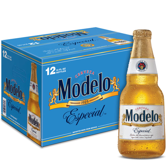 Modelo Especial Mexican Lager Import Beer, 12 Pack Beer, 12 fl oz Bottles, 4.4% ABV
