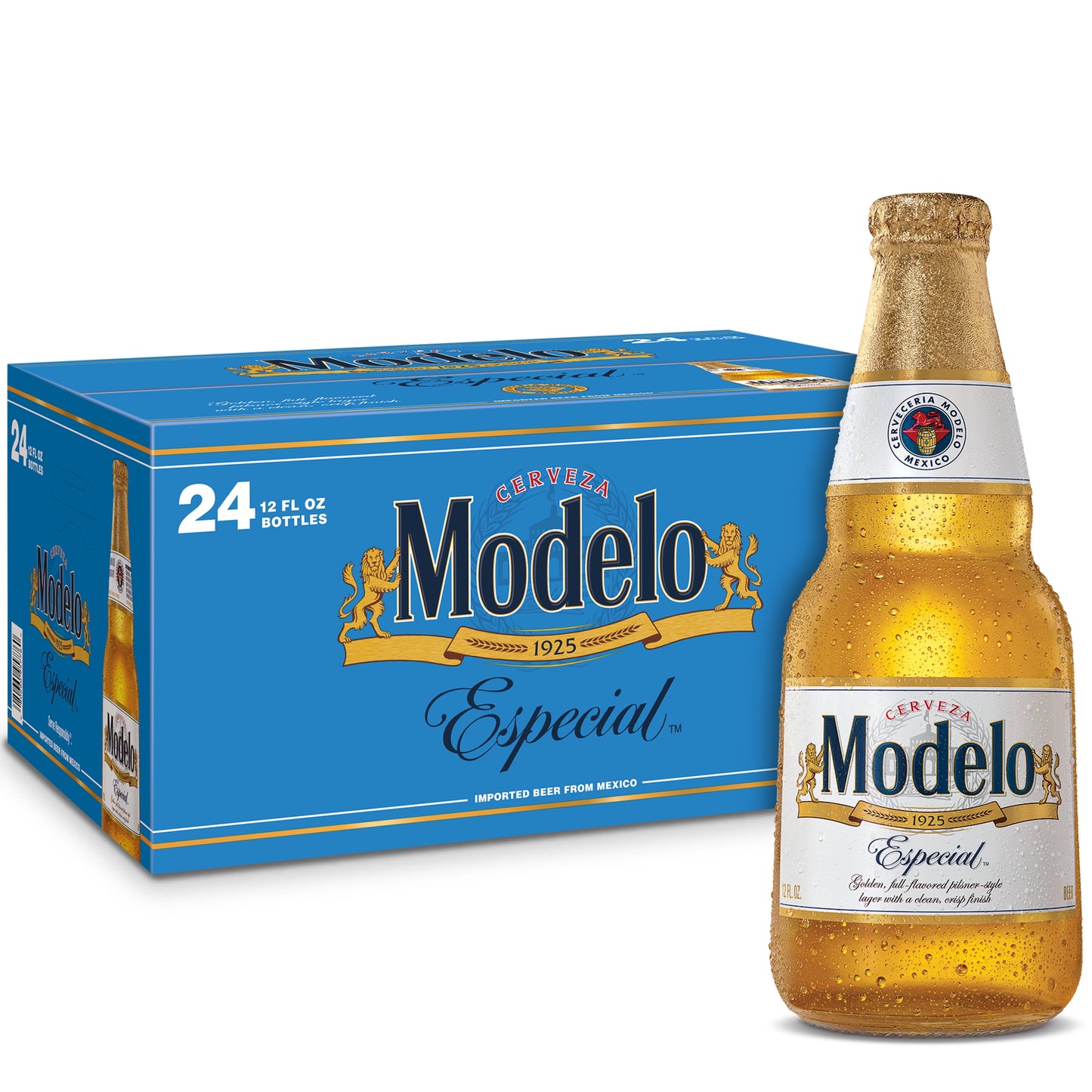 Modelo Especial Mexican Lager Import Beer, 24 Pack Beer, 12 fl oz Bottles, 4.4% ABV