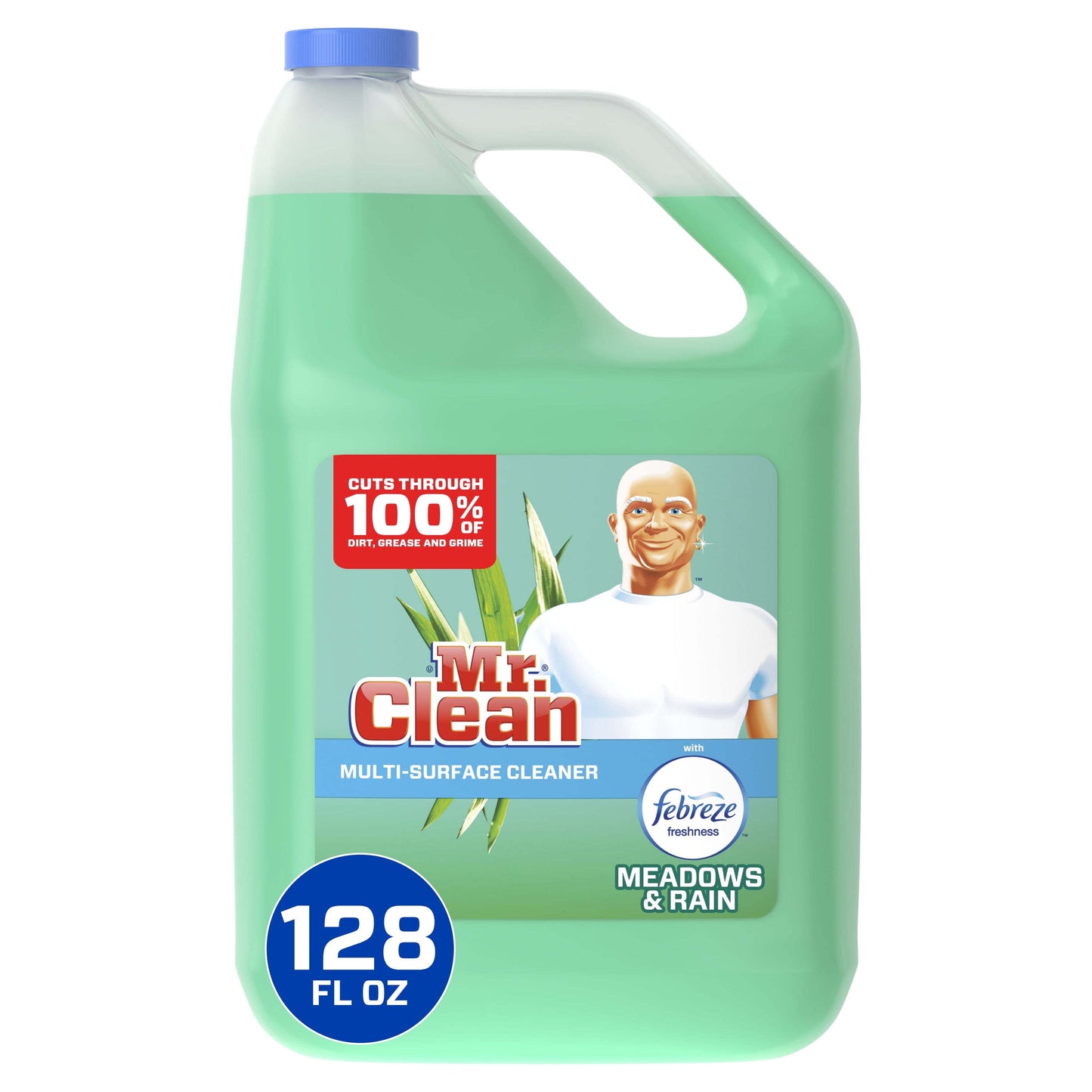 Mr. Clean Multi-Surface Cleaner with Febreze Freshness, Meadows & Rain, 128 fl oz