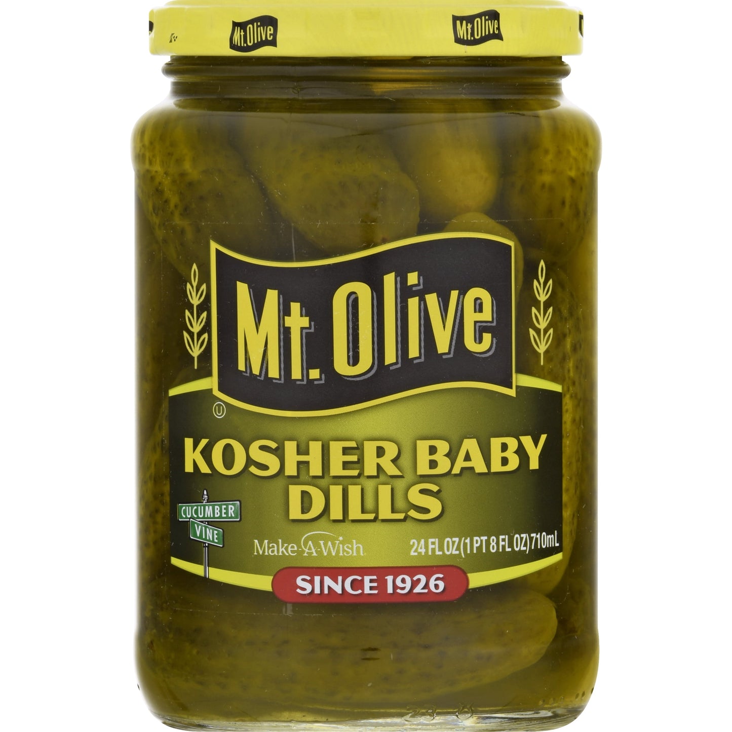 Mt. Olive Kosher Baby Dill Pickles, 24 fl oz Jar