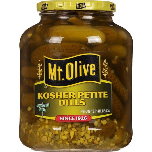 Mt. Olive Kosher Petite Dill Pickles, 46 fl oz Jar