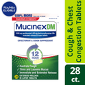 Mucinex 12 Hour Relief, DM Maximum Strength Cough Medicine, 28 Tablets