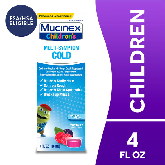 Mucinex Children's Cold & Flu Medicine, Multi-Symptom Relief, 4 fl oz