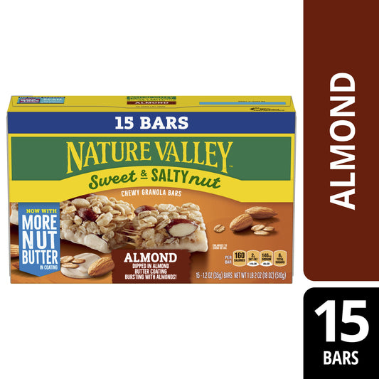 Nature Valley Granola Bars, Sweet and Salty Nut, Almond, 15 Bars, 18 OZ