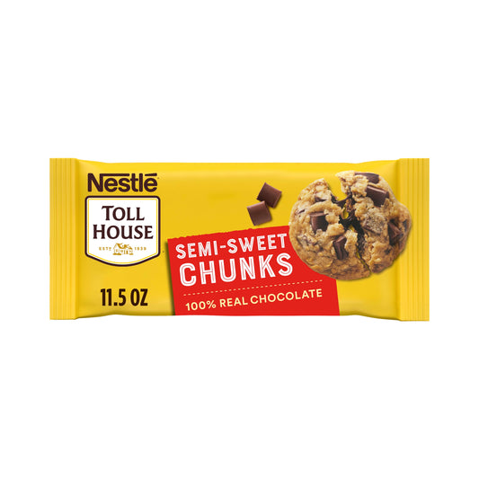 Nestle Toll House Semi Sweet Chocolate Chips, Chunks, 11.5 oz Bag