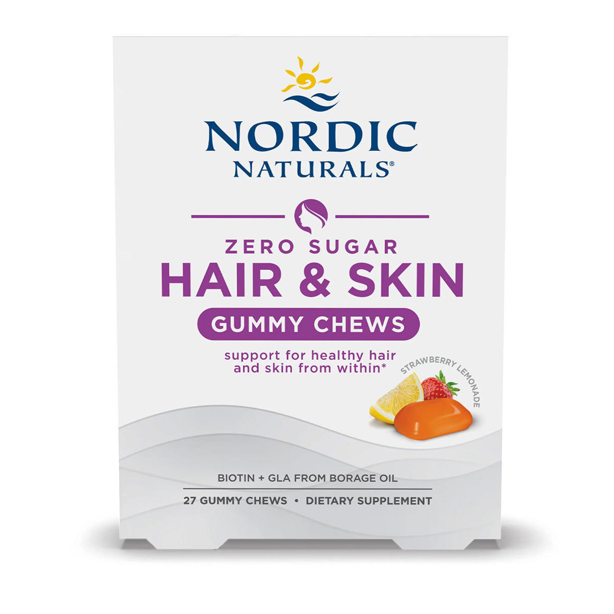 Nordic Naturals Zero Sugar Hair & Skin Gummy Chews