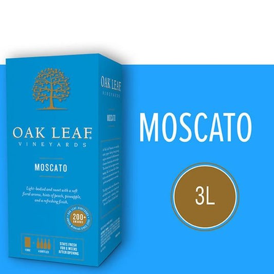 Oak Leaf Vineyards Moscato White Wine International, 3 L Bag in Box