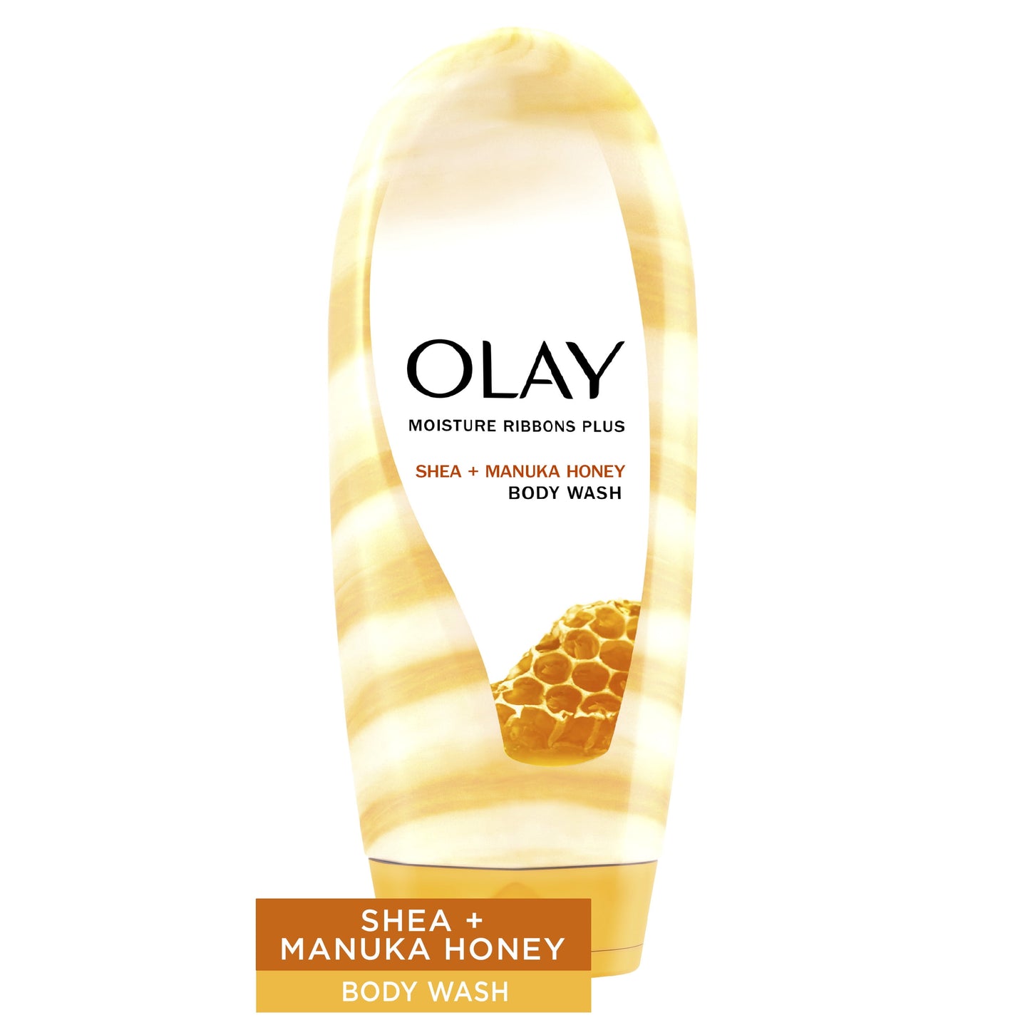 Olay Moisture Ribbons Plus Shea and Manuka Honey Body Wash, for All Skin Types, 18 fl oz