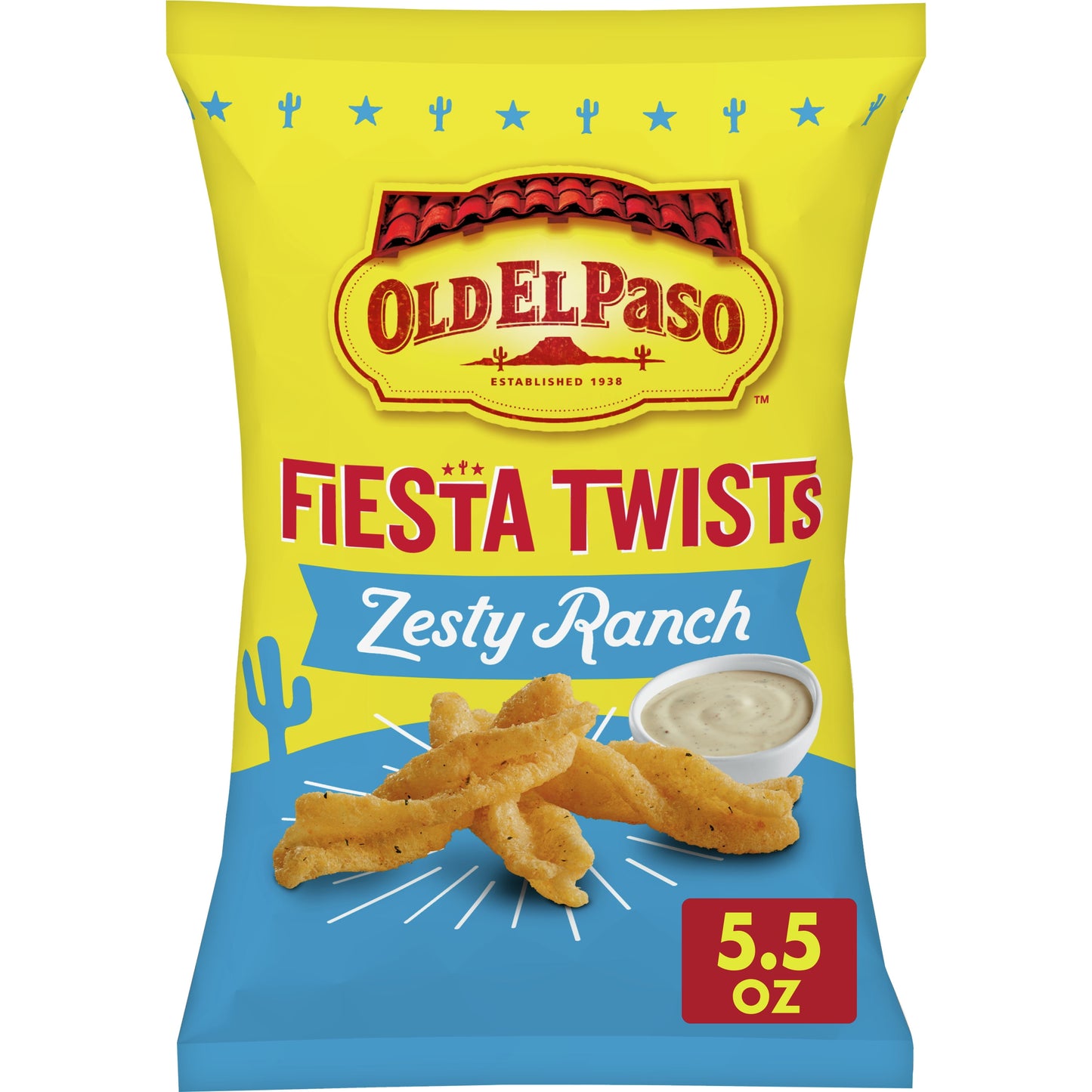 Old El Paso Fiesta Twists, Zesty Ranch, Crispy Corn Snacks, 5.5 oz