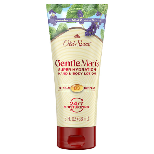 Old Spice Gentleman's Blend Super Hydration All Hand & Body Lotion, Lavender & Mint, 3.0 fl oz