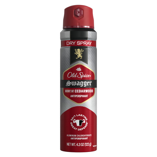 Old Spice Men's Antiperspirant Deodorant Invisible Dry Spray, Swagger Scent, 4.3oz