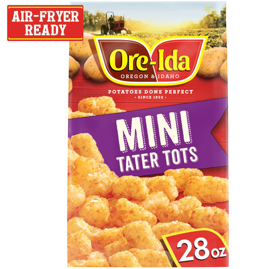 Ore-Ida Mini Tater Tots Seasoned Shredded Frozen Potatoes, 28 oz Bag