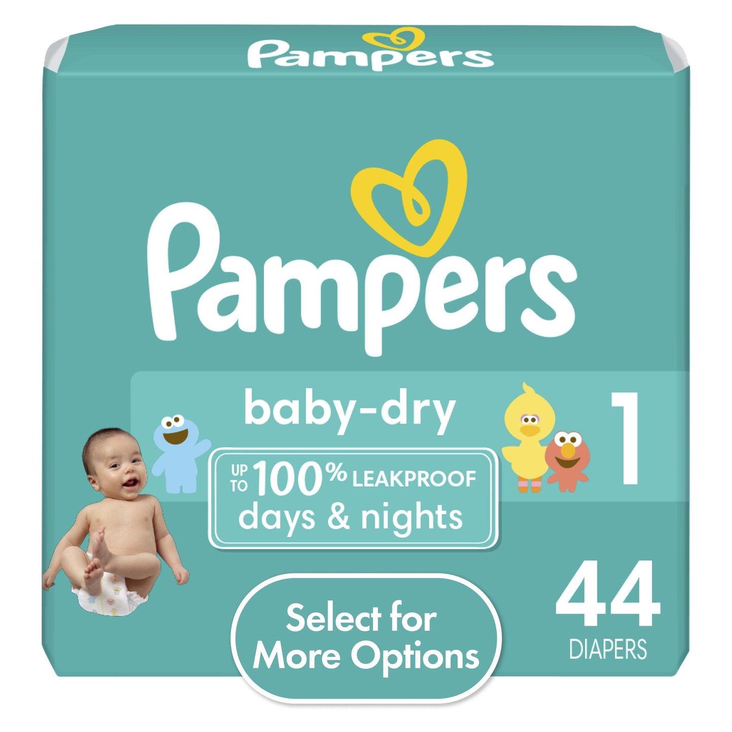 Pampers Baby Dry Diapers Size 1, 44 Count