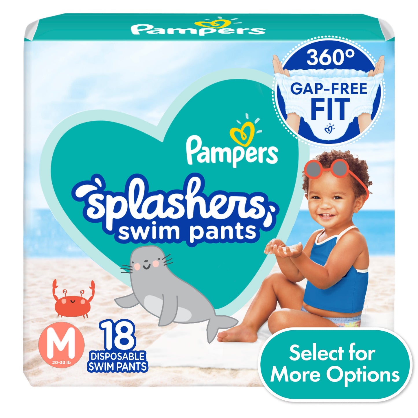 Pampers Splashers Swim Diapers Size m, 18 Count