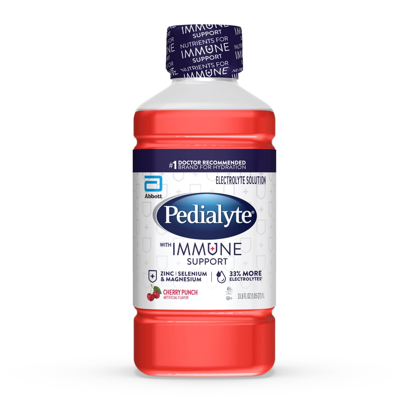 Pedialyte with Immune Support, Cherry Punch, Electrolyte Hydration Drink, 1 Liter