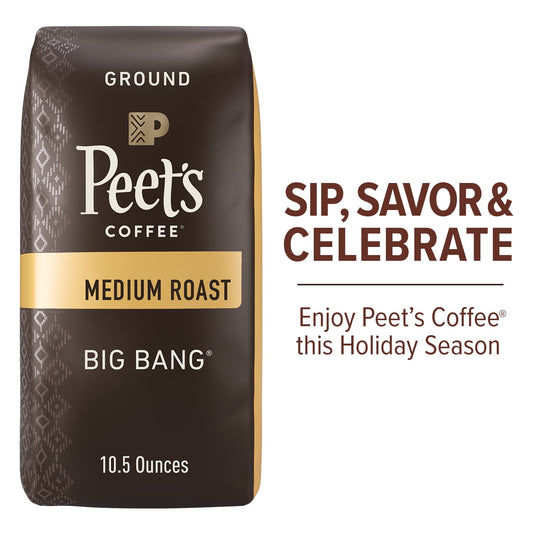 Peet's Coffee Big Bang Ground Coffee, Premium Medium Roast, 100% Arabica, 10.5 oz