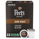 Peet's Coffee House Blend K-Cup Coffee Pods, Premium Dark Roast, 22 Count, Single Serve Capsules Compatible with Keurig