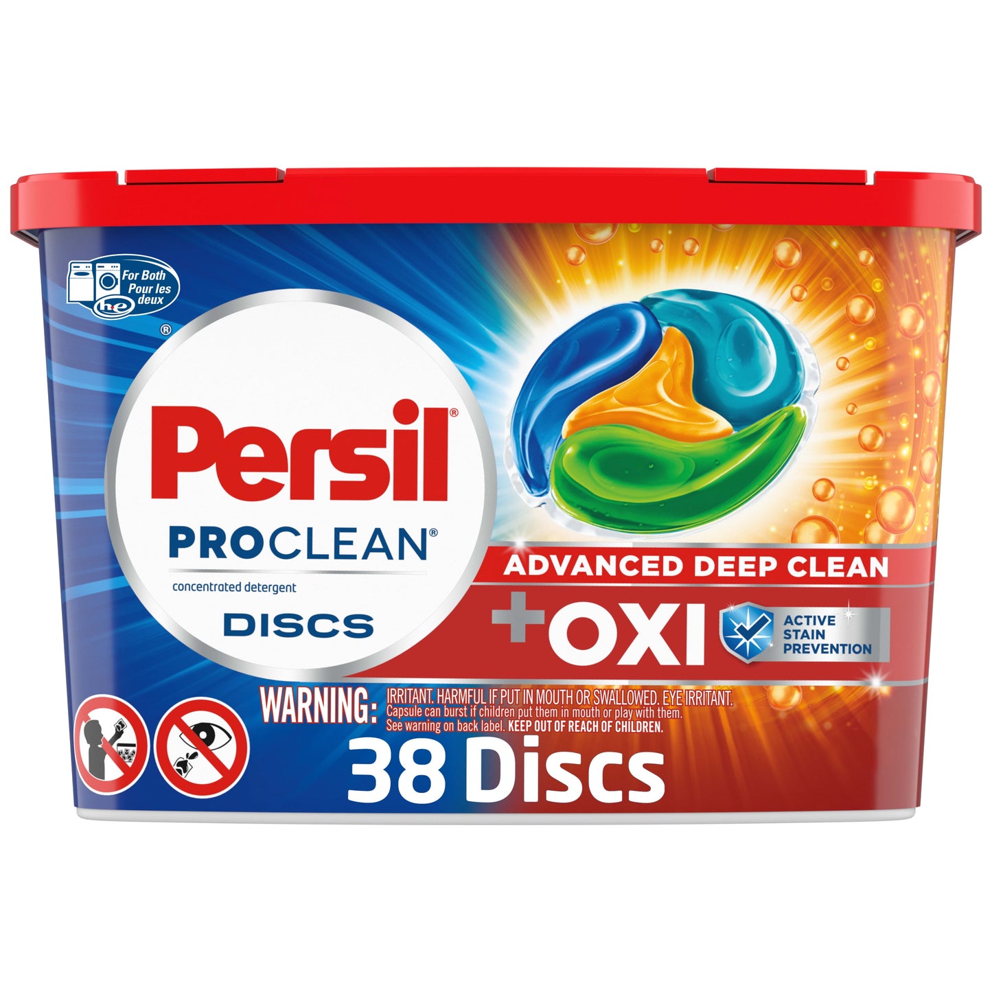 Persil Discs Laundry Detergent Pacs, Oxi, 38 Count