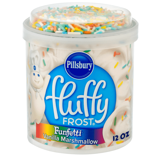 Pillsbury Funfetti Fluffy Vanilla Marshmallow Frosting, 12 oz Tub
