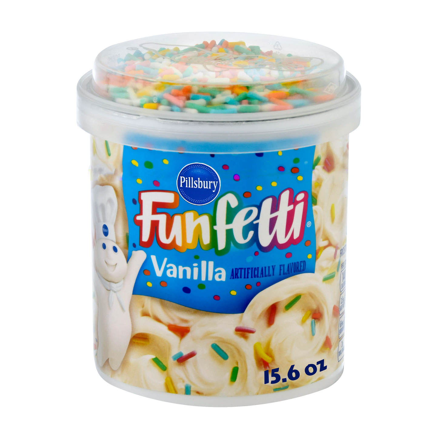 Pillsbury Funfetti Vanilla Frosting, 15.6 Oz Tub