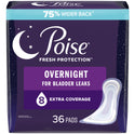 Poise Incontinence Pads for Women, 8 Drop, Overnight Absorbency, Extra-Coverage, 36Ct