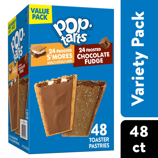 Pop-Tarts Variety Pack Instant Breakfast Toaster Pastries, Shelf-Stable, Ready-to-Eat, 81.2 oz, 48 Count Box