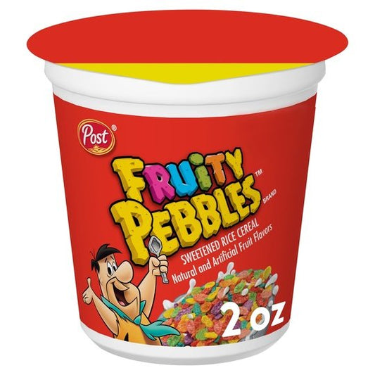 Post Fruity PEBBLES Cereal, Fruity Kids Cereal, 2 oz Individual Cereal Cup