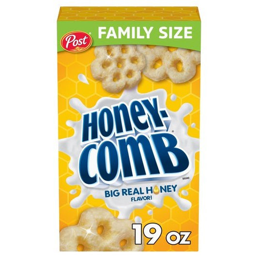 Post Honeycomb Cereal, Honey Flavored Breakfast Cereal, 19 oz Box