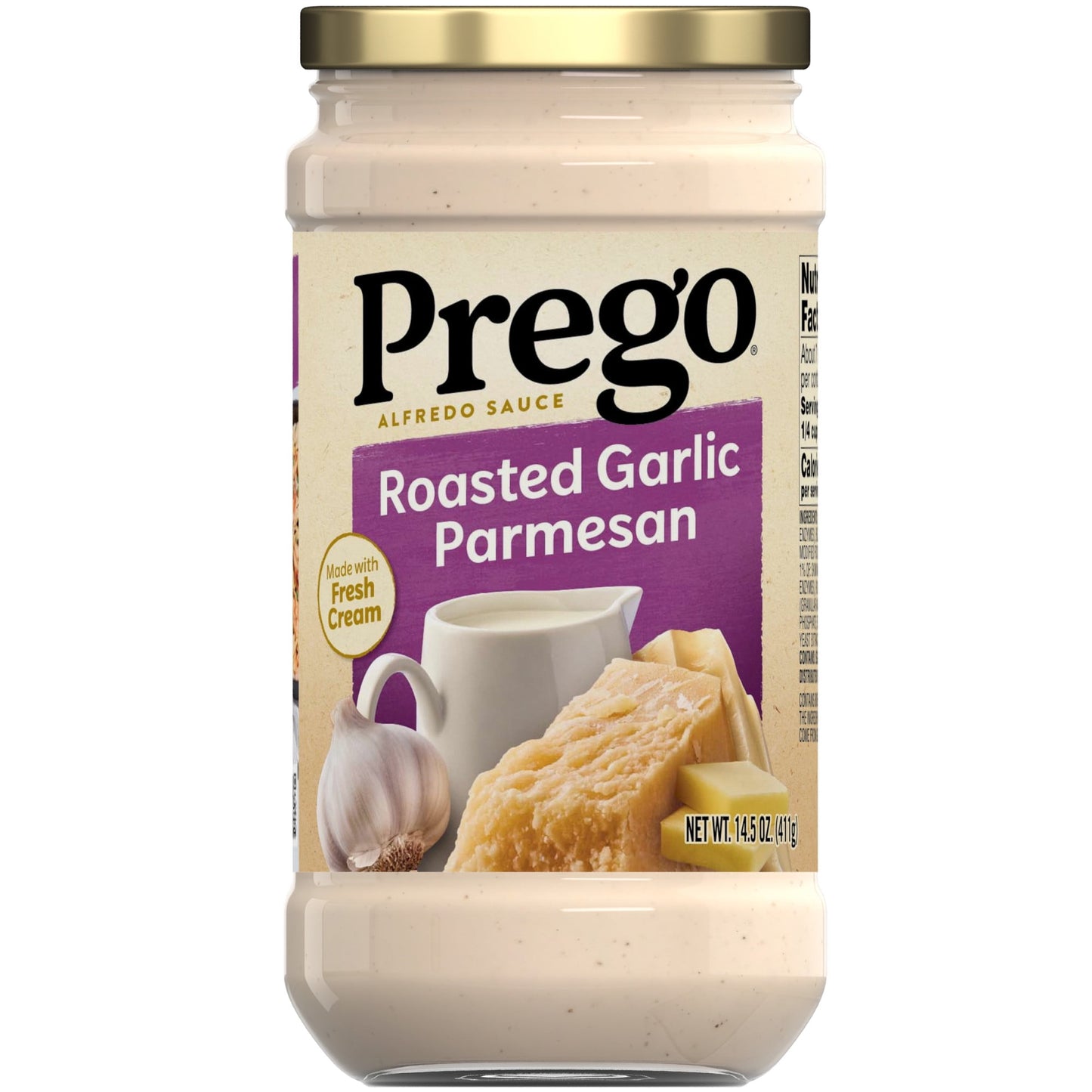 Prego Alfredo Sauce, Roasted Garlic and Parmesan Cheese, 14.5 oz Jar