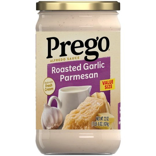 Prego Alfredo Sauce with Roasted Garlic and Parmesan Cheese, 22 oz Jar