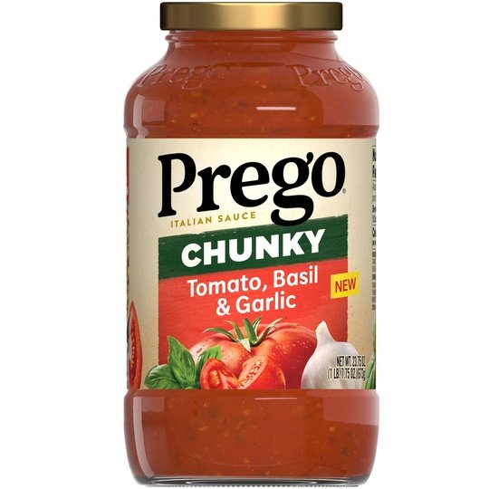 Prego Chunky Tomato, Basil and Garlic Spaghetti Sauce, 23.75 oz Jar