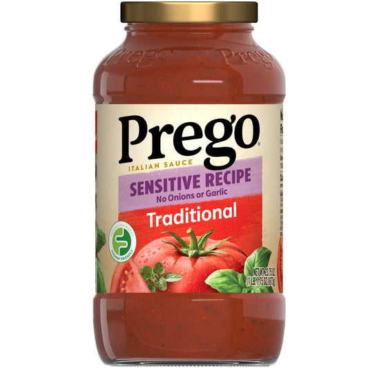 Prego Sensitive Recipe Low FODMAP Traditional Spaghetti Sauce, 23.75 oz Jar