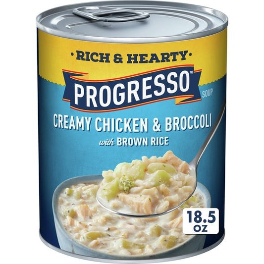 Progresso Rich & Hearty, Creamy Chicken & Broccoli Soup, Gluten Free, 18.5 oz.