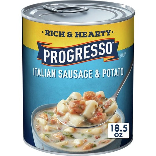 Progresso Rich & Hearty, Italian Sausage & Potato Canned Soup, Gluten Free, 18.5 oz.