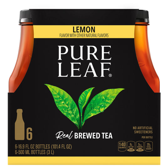 Pure Leaf Lemon Real Brewed Tea, 16.9 fl oz, 6 count