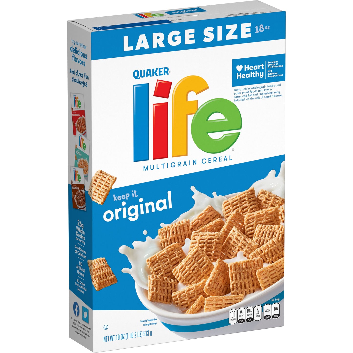 Quaker Life Multigrain Cereal, Original Box, 19 oz