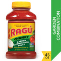 Ragu Chunky Garden Combination Pasta Sauce with Diced Tomatoes, Onions, Celery, Carrots, Zucchini, Green Bell Peppers, 45 oz