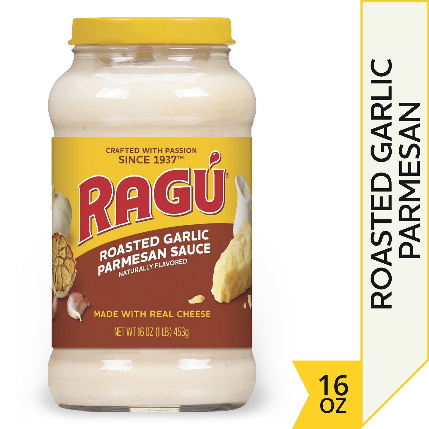 Ragu Roasted Garlic Alfredo Sauce, Made with Real Cheese, 16 oz