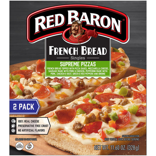 Red Baron French Bread Supreme Frozen Pizza 2 Count 11.6oz