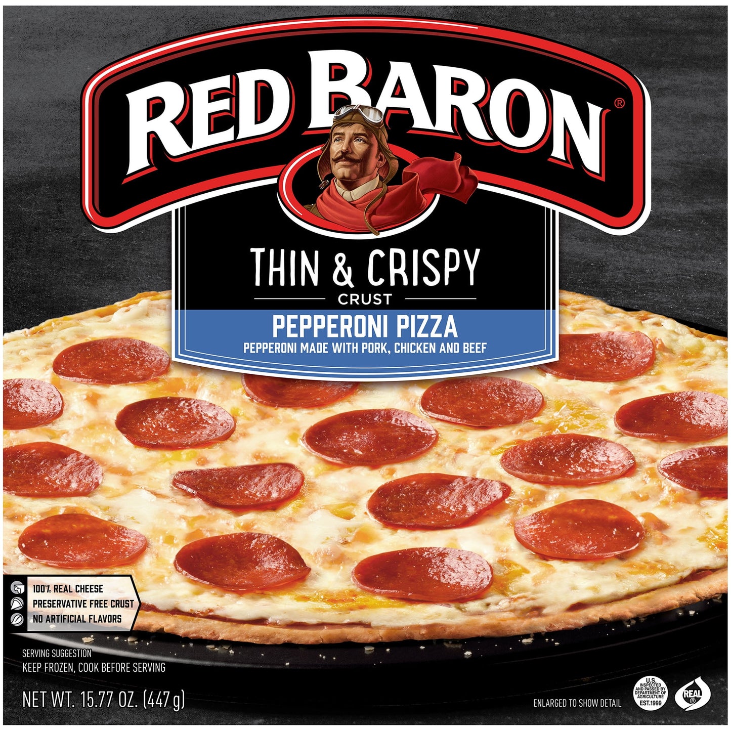 Red Baron Thin Crust Pepperoni Frozen Pizza 15.77oz